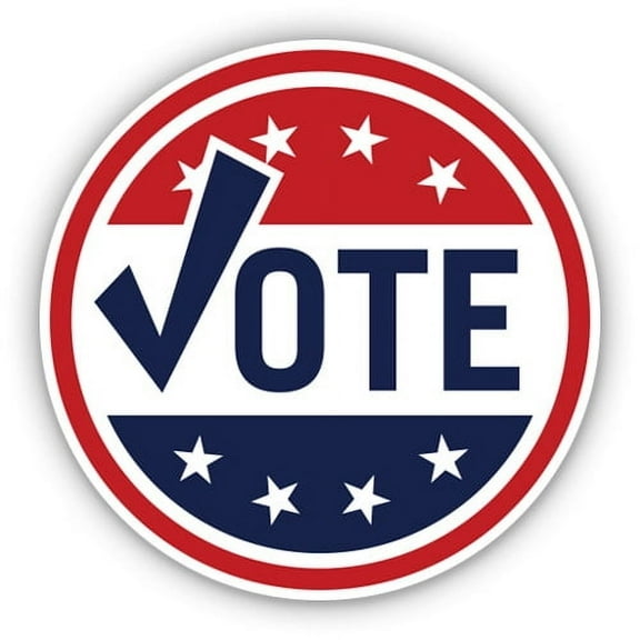 Vote Button Style - 5" Vinyl Sticker - For Car Laptop I-Pad - Waterproof Decal