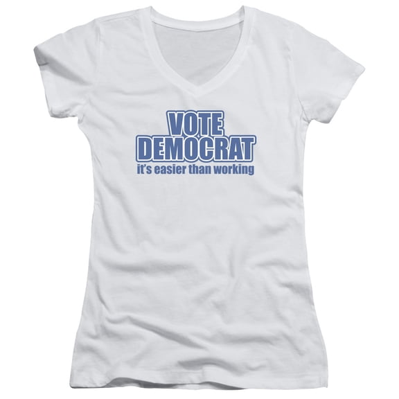 - Vote Democrat - Juniors Cap Sleeve V-Neck Shirt - XX-Large