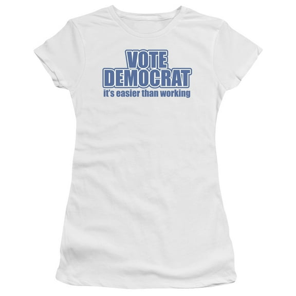 - Vote Democrat - Juniors Teen Girls Cap Sleeve Shirt - Large
