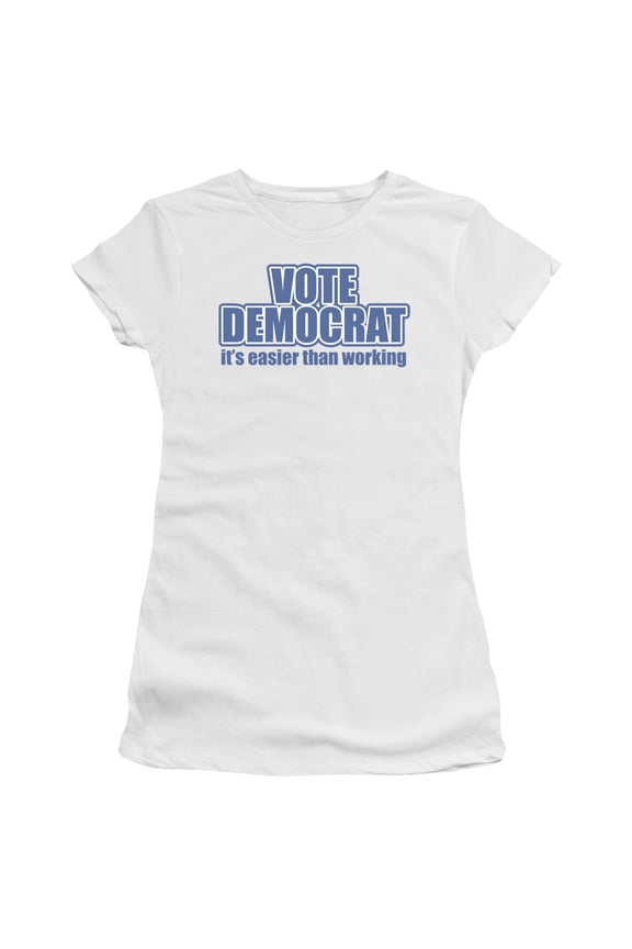 - Vote Democrat - Juniors Teen Girls Cap Sleeve Shirt - Small