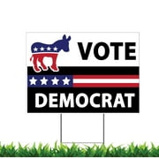 Vote Democrat Yard Sign, 18x12, 24x18, 36x24, H-Stake Included, v1