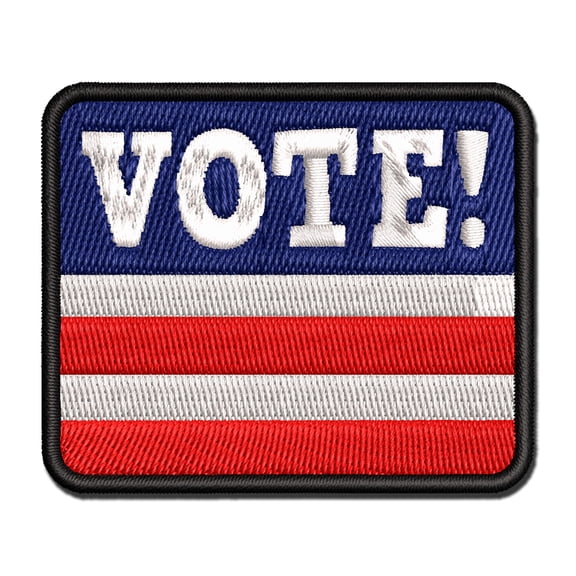 Vote Election Applique Multi-Color Embroidered Iron-On Patch - 2.5 Inch Small