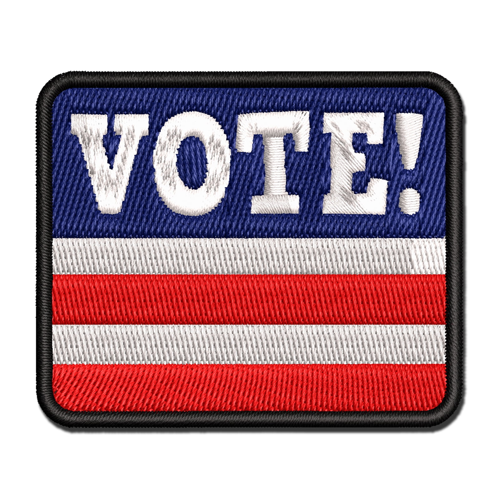 Vote Election Applique Multi-Color Embroidered Iron-On Patch - 3.5 Inch Large