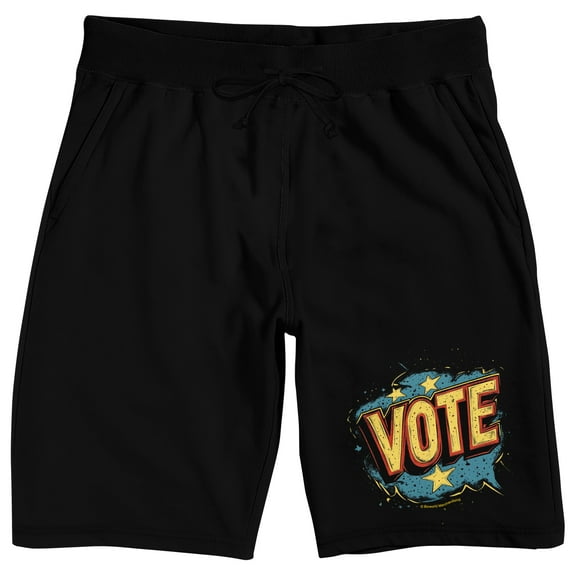 "Vote" Election Season Men's Black Sleep Pajama Shorts-Large
