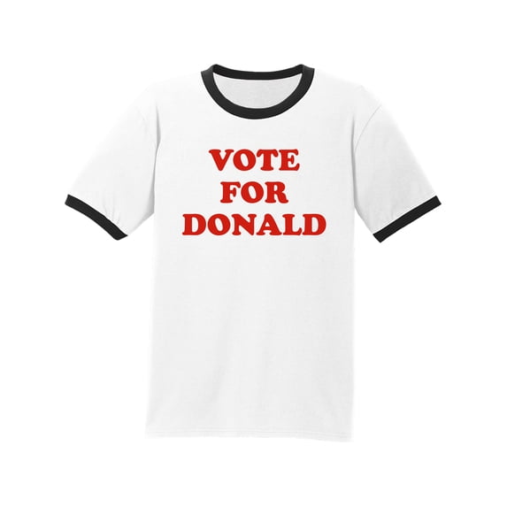 Vote For Donald Adult Short Sleeve Ringer T-shirt