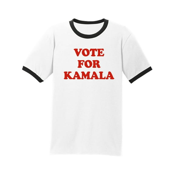 Vote For Kamala Adult Short Sleeve Ringer T-shirt