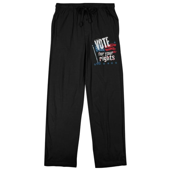 "Vote For Your Rights" Men's Black Sleep Pants-Medium