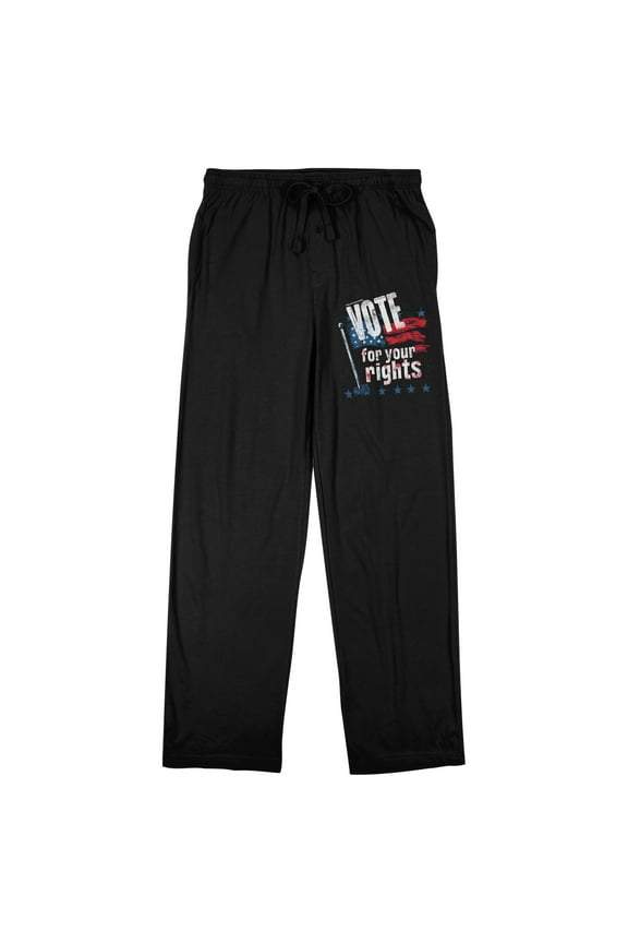 "Vote For Your Rights" Men's Black Sleep Pants-Medium