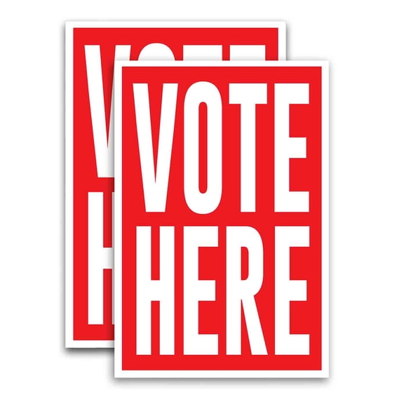 Vote Here (24" X 36") Vinyl Decal Only (Pack of 2) |Sign|Sticker|Poster