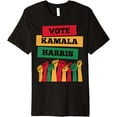 thumbnail image 1 of Vote Kamala Harris Design - Red Yellow Green Fists Graphic Premium T-Shirt, 1 of 3