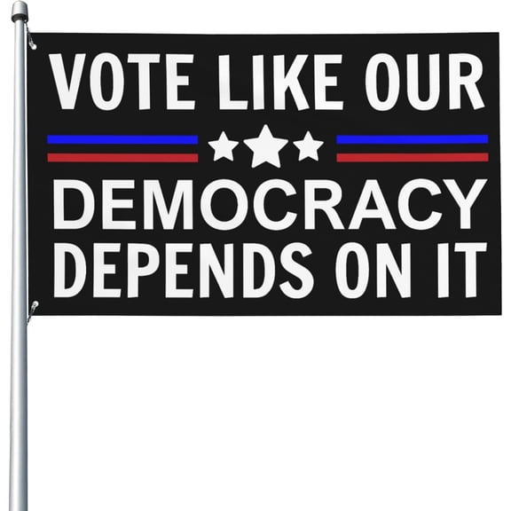 Vote Like Our Democracy Depends On It Yard Flag 3x5 Banner Outdoor Tapestry Sign With 2 Grommets
