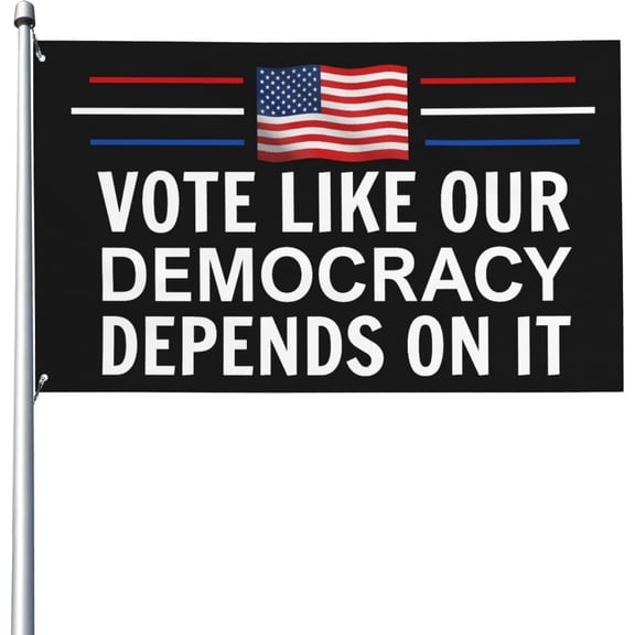 Vote Like Our Democracy Depends On It Yard Flag 3x5 Banner Outdoor Tapestry Sign With 2 Grommets