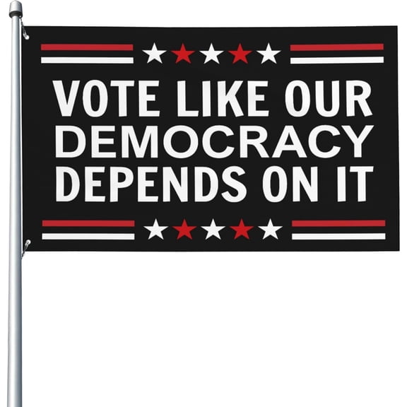 Vote Like Our Democracy Depends On It Yard Flag 3x5 Banner Outdoor Tapestry Sign With 2 Grommets