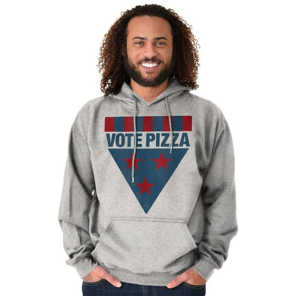 Vote Pizza Foodie USA Election Gym Unisex Plus Fleece Graphic Hoodie Brisco Brands 2X