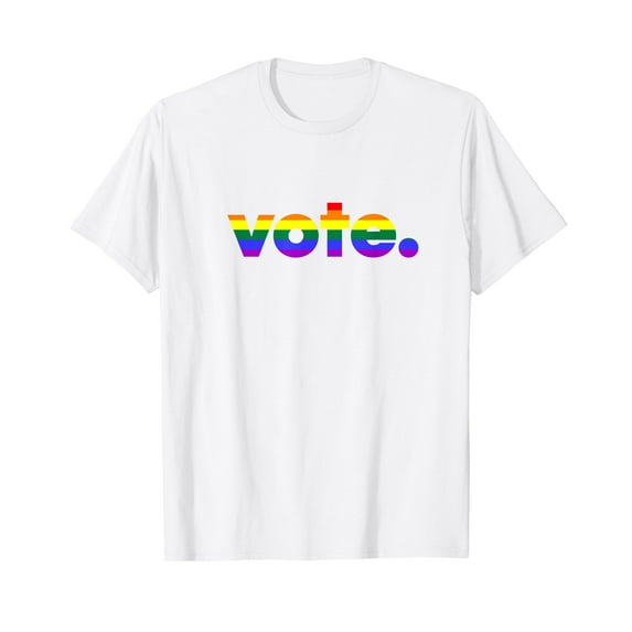 Vote Pride Flag - Election White T-Shirt Short Sleeve Tee