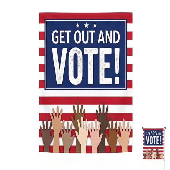 Vote Pride Polyester Flag 45 x 70 cm / 17.7" x 27.6" & 60 x 90 cm / 23.6" x 35.4" - Designed for Vote-Minded Homes, Patriotic Outdoor Banner, Election Season Decor, Civic Pride Display