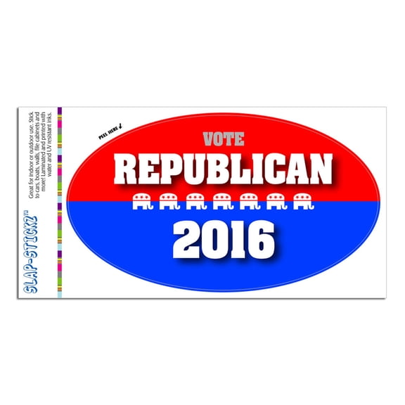 Vote Republican 2016 Election Campaign Elephant SLAP-STICKZ(TM) Euro Oval Premium Sticker