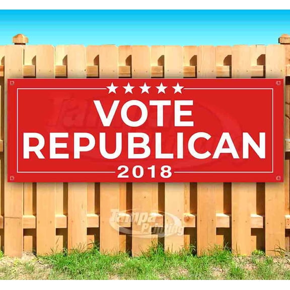 Vote Republican 2018 13 oz Vinyl Banner With Metal Grommets