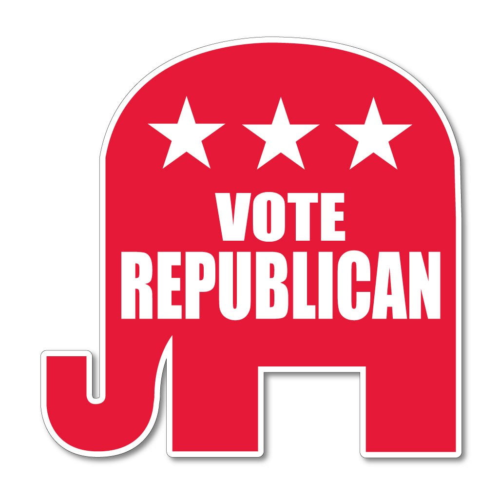 Vote Republican Elephant Shaped Yard Sign, with 2 Stakes