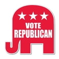 thumbnail image 1 of Vote Republican Elephant Shaped Yard Sign, with 2 Stakes, 1 of 6