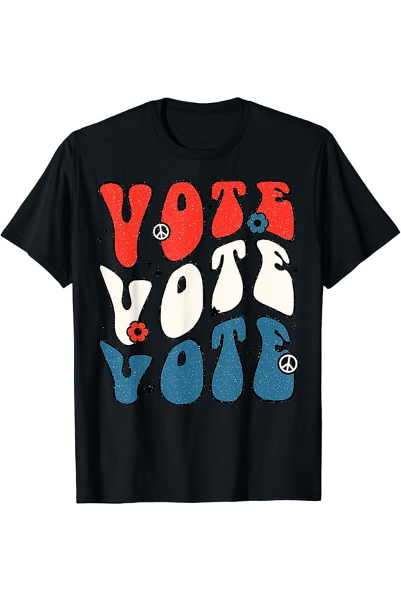 Vote Shirt Women Men Election 2024 Voter Vintage Button T-Shirt mens t shirt,black,women,funny,misfits,men,journey