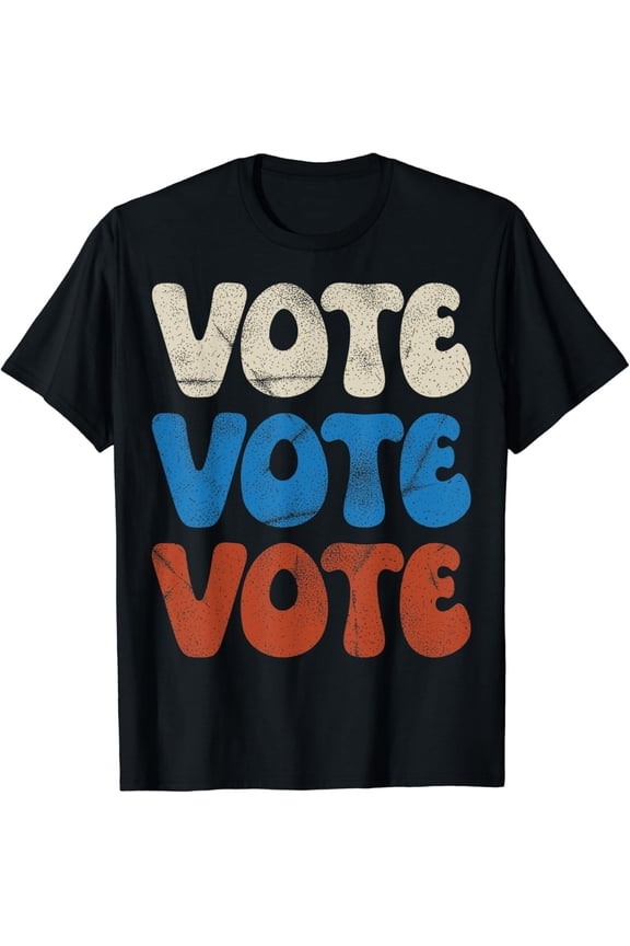 Vote Shirt Women Men Election 2024 Voter Vintage Button T-Shirt mens t shirt,black,women,funny,misfits,men,journey