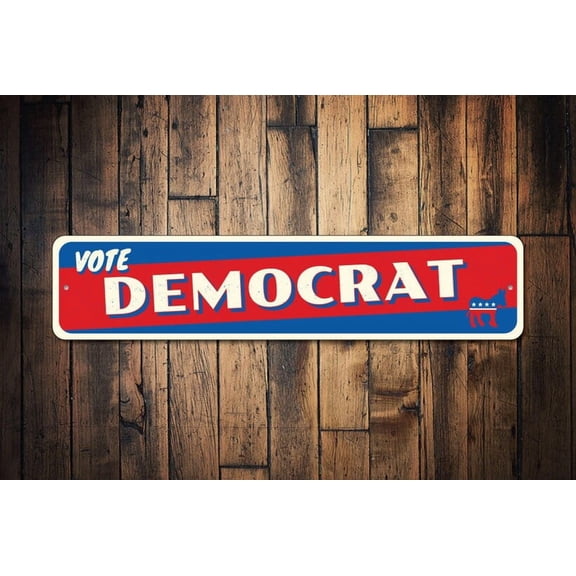 Vote Sign Politics Sign Democrat Gift Republican Gift Political Party Sign Election Sign Metal Party Decor-Quality Democrat - Size: 16 x 4 Inches