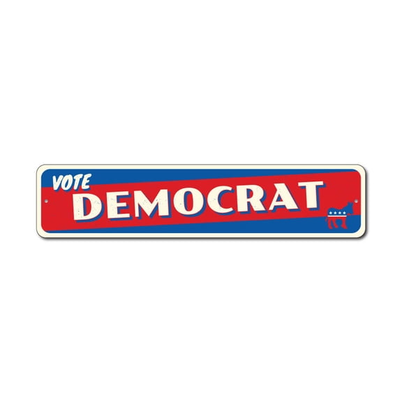 Vote Sign, Politics Sign, Democrat Sign, Political Party Sign, Election Sign, Party Aluminum Decor - 4x18 inches