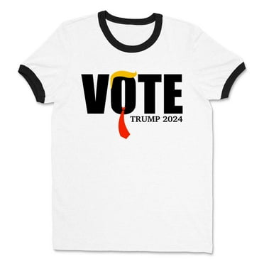 Vote Trump 2024 Ringer Tee Shirt Unisex Small White/Black