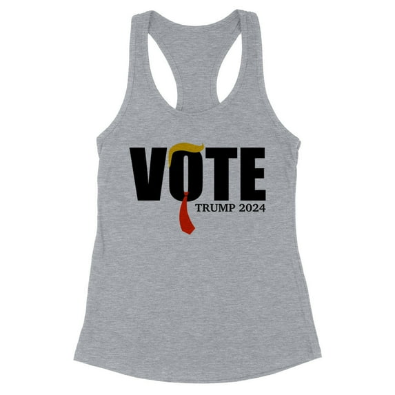 Vote Trump 2024 Tank Top Fitted Racerback Women's Large Heather Grey