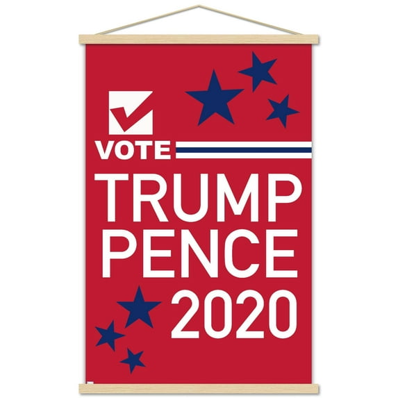 Vote - Trump/Pence 2020 Wall Poster with Magnetic Frame, 22.375" x 34"