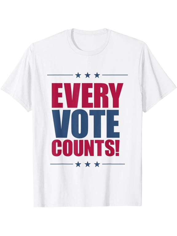 Vote Tshirt Women Men Voice Counts Red Blue 2024 Election T-Shirt