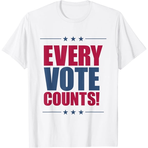 Vote Tshirt Women Men Voice Counts Red Blue 2024 Election T-Shirt