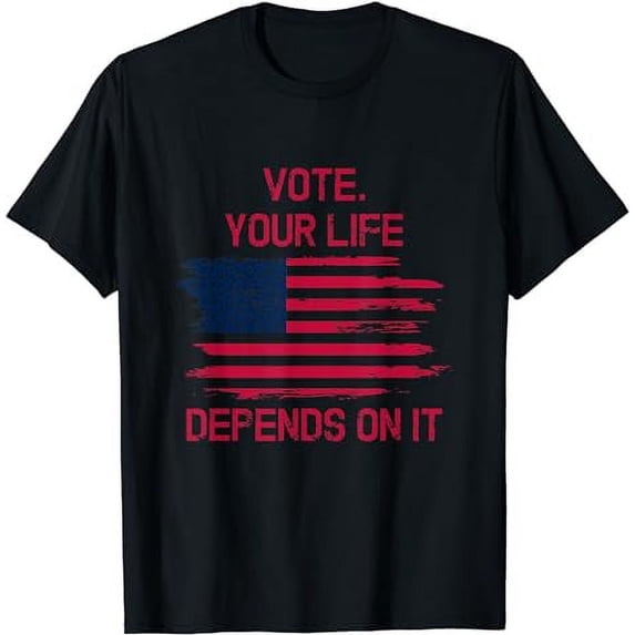 Vote your life depends on it american flag Retro Vintage T-Shirt