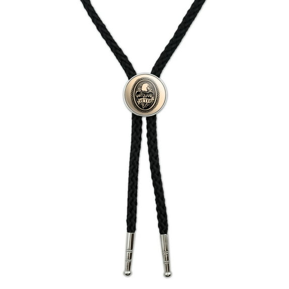 Voter Tattoo Style Eagle with Rose Western Southwest Cowboy Necktie Bow Bolo Tie