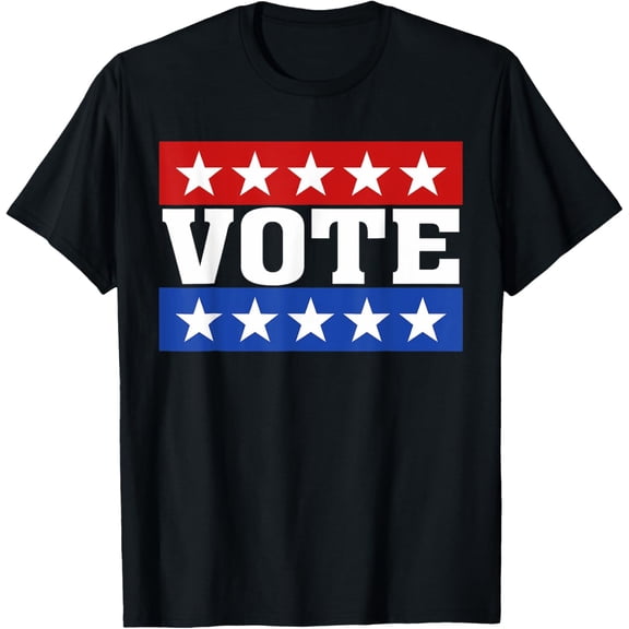 t-shirt Vote Shirt Women Men Election 2024 Voter Vintage Button T-Shirt mens,black,women,funny,journey,Crew Neck, Short Sleeve,printing