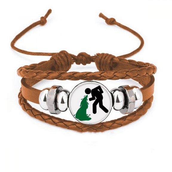 Voting Nausea Green Person Bracelet Wristband Leather Jewelry Ornament
