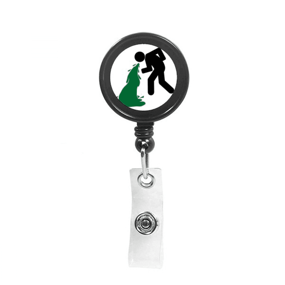Voting Nausea Green Person Retractable Keychain Badge Holder ID Badge