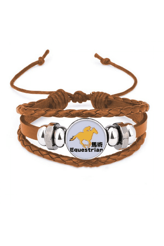 Voting Probability Equestrian Sports Bracelet Wristband Leather Jewelry Ornament