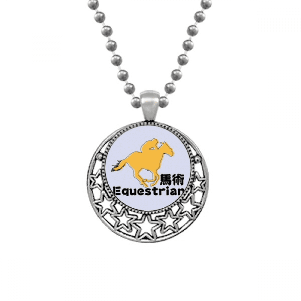 Voting Probability Equestrian Sports Necklaces Pendant Retro Moon Stars Jewelry
