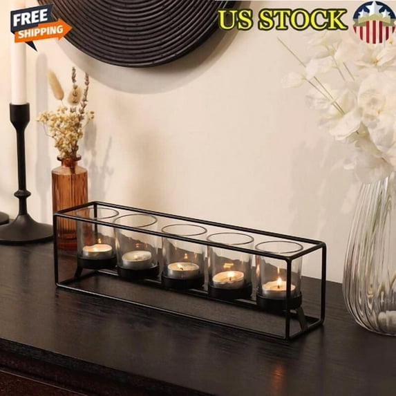 Votive Candle Holder 5 Tealight Indoor Tabletop Centerpiece Living Room Decor