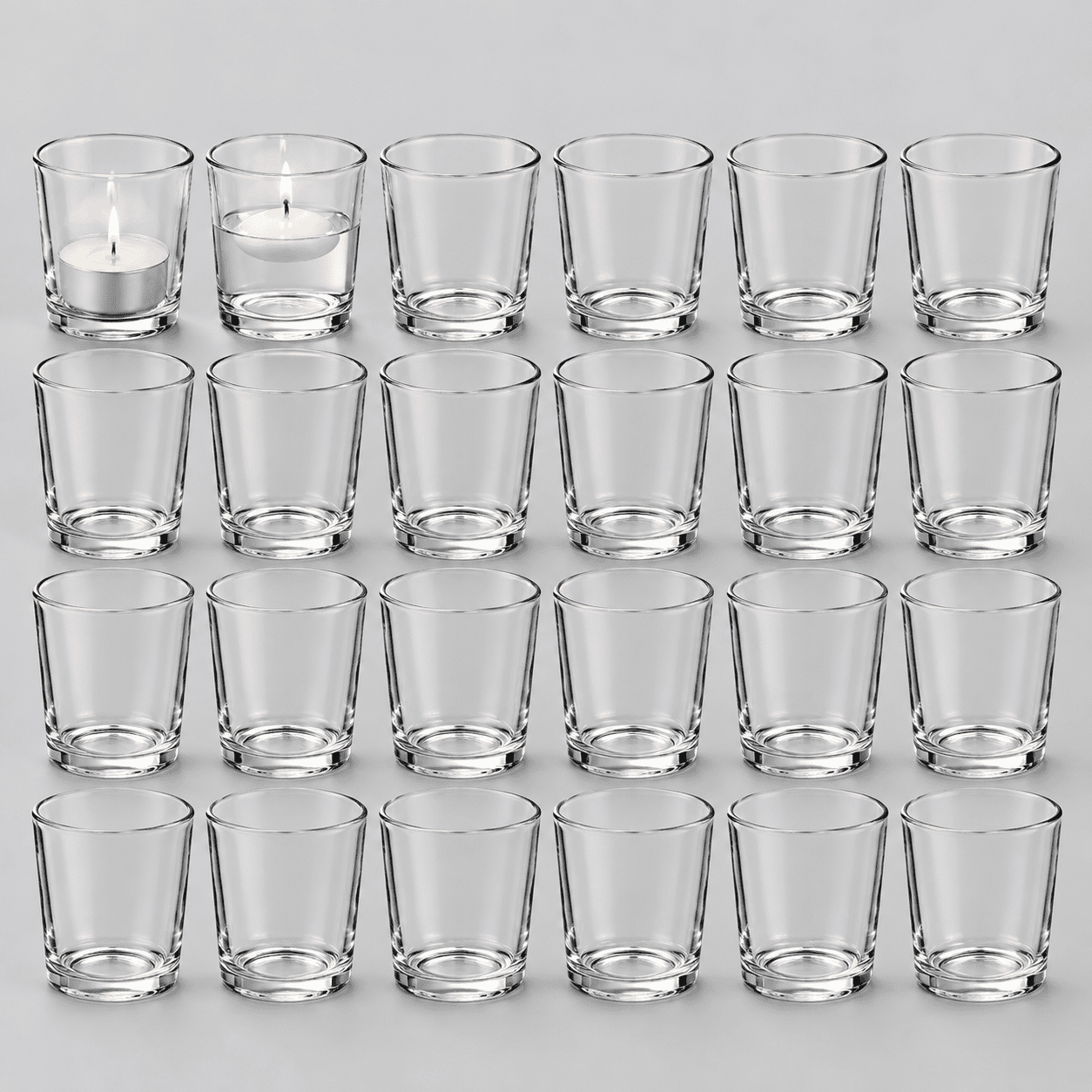 Votive Candle Holders, Clear Glass Tea Light Holders Bulk - Walmart.com