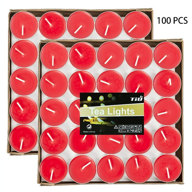 100 Pack Mini White Tealights, Unscented Votive Tea Lights Candles for