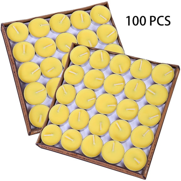 GlamourGarden Tealights, Unscented, White, 100 Count, 100 Pack