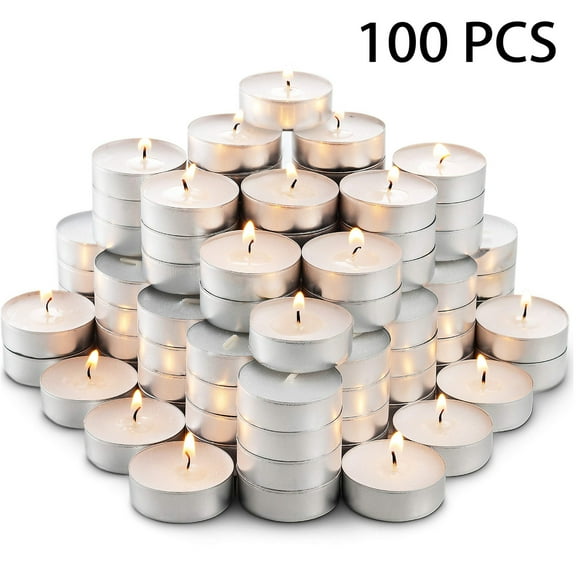 Votive Unscented Tea Lights Candles 100 Pack Bulk Tea Candles Small Votive Mini White Tealight Candles for Home Centerpieces Shabbat Weddings Emergencies