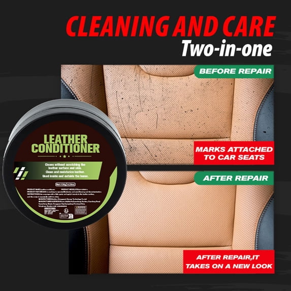 Votnto 120g Car Leather Conditioner, 2-in-1 Cleaner & Restorer for Seats