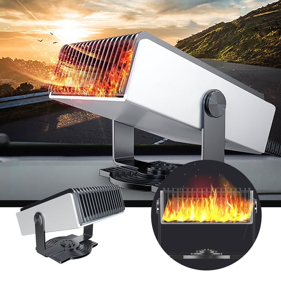 Votnto 12V 150W Car Heater & Defroster, Fast Heating Defogger with 180 Rotatable Base & Air Purification for Winter Driving