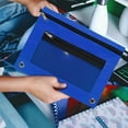 thumbnail image 1 of Votnto 2PC Pencil Pouch 3 Ring Zipper Pouches, Binder Cosmetic Bag Mesh Storage Case, 1 of 5