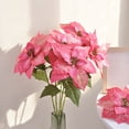 thumbnail image 1 of Votnto 5 Poinsettia Christmas Flowers Simulation Fake Flowers, Home Decor Vase Flower Arrangement Indoor Decoration, 1 of 6
