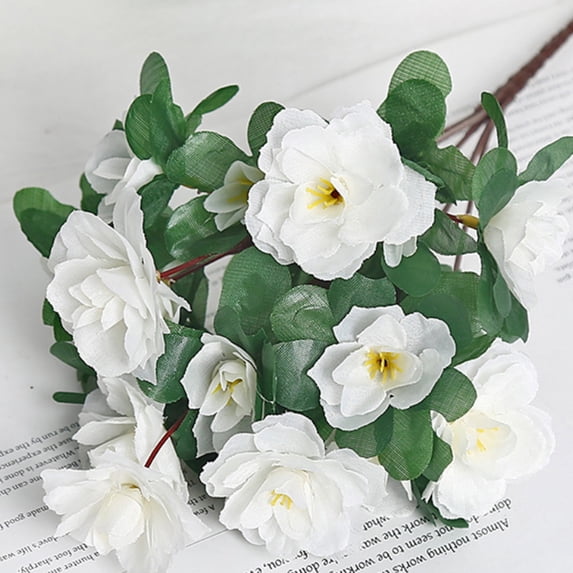 Votnto Artificial Azalea Flowers Wedding Decorations, Faux Silk Flower for Summer UV Resistant Look Real Plants for Patio Lawn Garden Decoration